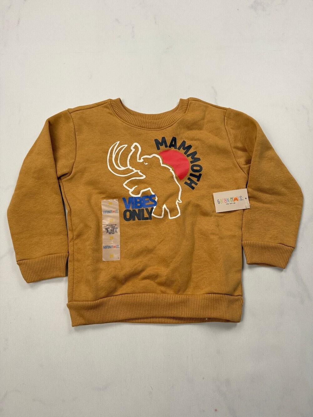 Garanimals Mammoth Sweatshirt Mustard 2000s Graphic - Boys 2T